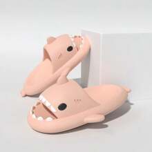 Women Shark Design EVA Anti-Odor Outdoor Slippers, Versatile Comfortable House Slippers