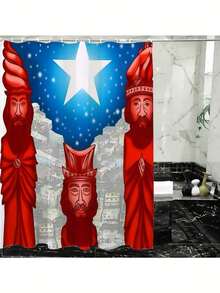1 Pc Customized Image Shower Curtain, Personalized Photo Shower Curtain, Bathroom Decor Curtain, Customize Your Own Photo/Text, Polyester Material, Waterproof And Easy To Install, Includes 12 Hooks, Personalized Gift For Family, Lovers, Friends, Parents, Best Gift For Mother's Day, Father's Day Fall Decor Bathroom Accessories Back To School