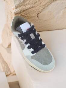 New Fluffy Shoelaces For Sneakers, Cute Ins Style Plush Round Shoelaces For Casual Canvas Shoes, Warm Winter Daily Wear