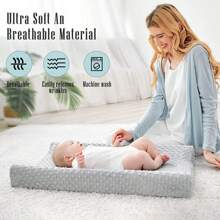 1 Pieza/Set Funda para colchoneta cambiadora de Minky suave con lunares, cubierta acolchada y transpirable para mesa de cambio de pañales para bebés niños y niñas