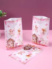 25/50 件粉色仙女风格礼品袋手提包、仙女主题礼品包装袋包装袋、生日快乐派对礼品、婚礼宝贝淋浴性别揭秘派对用品回礼品袋、精品店用品、购物袋 - 彩色 - 查看 2