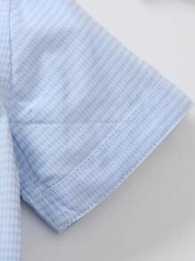 1 Stück hellblaues besticktes Dekoration Freizeithemd für Kleinkind/Kleinkind mit Langarm, modisches Hemd geeignet für Geburtstagsparty, Bankett, Taufe und Babytaufe, Frühling/Herbst