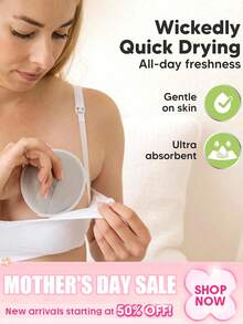 1/2pairs Three-Layer Bamboo Fiber Anti-Breast Pads Breathable Washable Nursing Bra Waterproof Breast Pads Round Pads - Multicolor - View 2