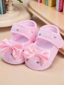 1 par de zapatos para bebé niña recién nacida para primeros pasos, zapatos de princesa con moño para bebé y niño pequeño, calzado blando tipo preandador - Multicolor - Ver 11