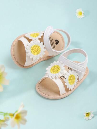 Cute Open Toe Sandals, Suitable For Baby Girls, Breathable Lightweight Non-Slip, Suitable For Indoor And Outdoor, Wearable In Spring And Summer