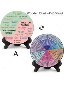 1pc Feelings Wheel Therapy Office Desk Decor Emotions Double Sided Mental Health Office Desk Decor For School Counselor,Counseling Therapist, Therapy Office Decor