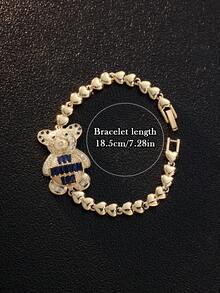 这款可爱的厚重心形泰迪熊手链，由铜和合成锆石制成，是送给女性的完美礼物，适合派对、生日礼物、馈赠亲友的饰品，还可以和闺蜜一起佩戴。 - 小熊手鍊 - 查看 11