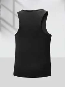 [Essential For Fitness] Men's Sleeveless Muscle Fitness Vest - Quick-Drying, Moisture-Wicking Polyester, Elastic White American-Style Vest, Suitable For The Gym And Outdoor Activities