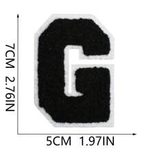 26 Remendos de Letras Termo-Aplicáveis, Letras em Chenille A-Z, Remendos Decorativos Bordados, Costuráveis Personalizados para Reparação de Roupas, Bonés, Camisas, Sapatos, Denim, Bolsas (Preto)