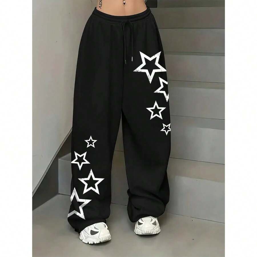 Comfortable Kanji Printed Pants Casual Urban Style Premium Cotton - màu đen - Xem 1