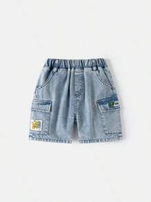 Pantaloncini cargo in denim alla moda per ragazzi, pantaloni estivi larghi in stile coreano