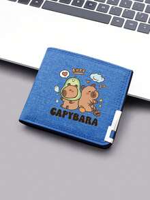 Cartoon Print Canvas Bi-Fold Wallet, Credit Card Holder, Lightweight Portable Multi-Card Slots Card Wallet - Multicolor - View 10