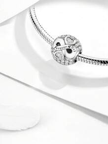 1Pc 925 Sterling Silver Hollow Letter DIY Bead For Ladies Jewelry Bangle Accessories Fine Jewelry Making