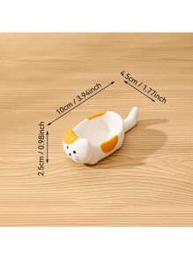 1pc Multifunctional Cute Cat Seasoning Dish Home Ceramic Seasoning Dipping Dish Chopstick Holder Creative Small Plate Snack Seasoning Dish Ceramic Ink Dish Desktop Pen Holder For Home Kitchen Restaurant Kitchen Supplies Tableware Accessories,Kitchen,Christmas Gift,School Supplies