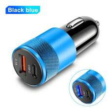 XJDR 1pc 3.1A Dual Port USB Car Charger With USB-A And USB-C Ports, Aluminum Alloy Metal Fast Charging Adapter