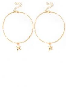 1pc Fashionable Minimalist Pentagram Pendant Anklet, Versatile Daily Wear Elegant Gift For Men & Women