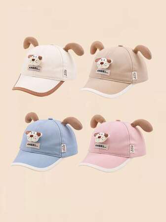 1 件婴幼儿小狗图案棒球帽，防晒户外运动休闲公园玩耍帽，适合男孩和女孩，春夏