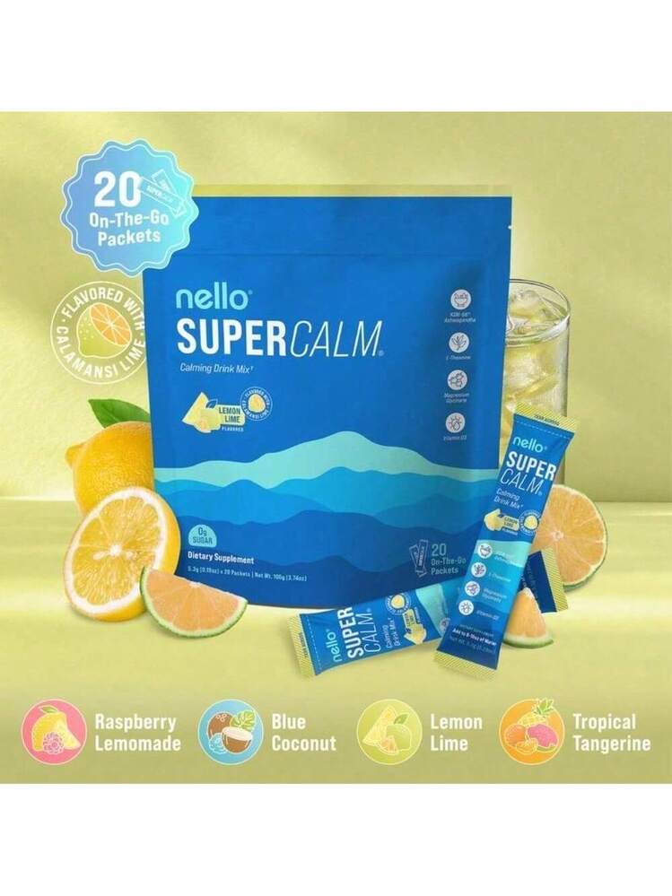 Calming Drink Mix, KSM-66 Ashwagandha, Magnesium Glycinate, L