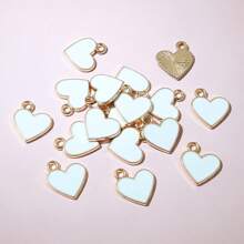 10pcs 13x11.5mm Enamel Small Cute Heart Charms Pendant DIY Jewelry Making Accessories Findings For Bracelet Earrings Keychains