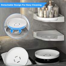 AYYDS 两件装转角搁板，360° 可旋转，免钻孔安装，简约淋浴架家居浴室装饰浴室收纳架夏季返校季 - 白色 - 查看 6