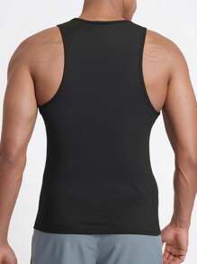 [Essential For Fitness] Men's Sleeveless Muscle Fitness Vest - Quick-Drying, Moisture-Wicking Polyester, Elastic White American-Style Vest, Suitable For The Gym And Outdoor Activities