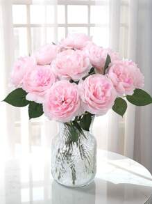 10pcs Artificial Peony Flowers For Weddings And Engagements - Plastic Peony Flower Heads For Home Decor, Centerpieces, Suitable For Christmas, Thanksgiving, Graduation Decoration