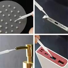 100 piezas Cepillo de limpieza para ducha de 1 segundo, cepillo de limpieza de poros, cepillo de nailon anti-obstrucción, adecuado para cocina, baño, toma de teléfono, de vuelta a la escuela