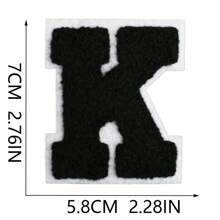 26 Remendos de Letras Termo-Aplicáveis, Letras em Chenille A-Z, Remendos Decorativos Bordados, Costuráveis Personalizados para Reparação de Roupas, Bonés, Camisas, Sapatos, Denim, Bolsas (Preto)
