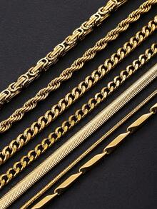 7pcs Men's Fashionable & Versatile Simple Bracelet Set - Combination Set - View 4