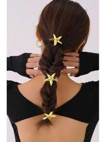 3/2/1 Stücke Ozeanmotiv Metall Seestern Haargummis, Zinklegierung Pferdeschwanz Halter Haargummis Haargummibänder Scrunchies Haarband Haargummi