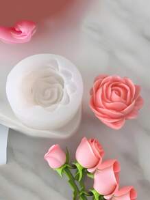 3D Big Rose Flower Shaped Scented Silicone Candle Mold Handmade Expanded Stone Gypsum Soap Resin Mold DIY Home Plaster Resin Crafts Candle Cup Decor Mold