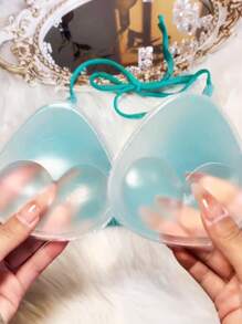 2 Pcs Transparent Silicone Push-Up Bra Inserts, Reusable Soft Bra Cups To Enhance Bust Lift For Bras, Swimwear, Bikinis, Helping Lift And Enhance Bust, Washable Silicone Material, Bra Accessories For Evening Gowns And Party Wear