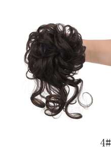 Accesoriu pentru păr pentru coc clasic cu barbă lungă, extensii de păr coc pufos extra lung, accesoriu pentru păr ondulat și ondulat cu bandă de păr elastică, potrivit pentru toate femeile, ușor de purtat, stil moale și casual