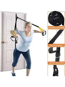 1 Pieza Correa De Anclaje De Puerta Para Ejercicios Bandas Resistenc Negro - Negro - Ver 3