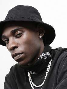 1 Pair Simple Personalized Fully Rhinestone Cross Stud Earrings, Men's Hip-Hop Micro-Inlaid Cubic Zirconia Earrings - Silver - View 6