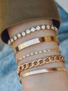 5 Stücke/Set Schmuck Armband Set im Boho Stil, geeignet für den täglichen Gebrauch, Zusammenkünfte, Partys, Strandurlaub, perfektes Geschenk für Frauen