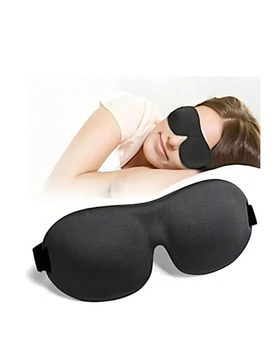 Sleep Mask 2 Units - Ergonomic Design - Perfect For Deep Sleep And Rest - Black - View 1