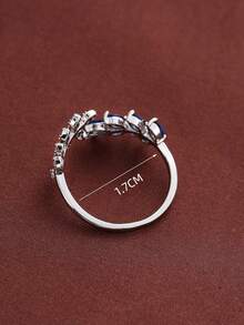 18K Gold Zirconia Ring, 1pc, Minimalist & Practical Multipurpose - Blue - View 2