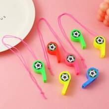 12pcs World Cup Football Whistle, Colored Whistle With Football Stickers, Match Referee Whistle, Match Cheering Whistle Props. Festival Gift Box Filling. Classroom Prize [With Hanging Rope, Random Color]