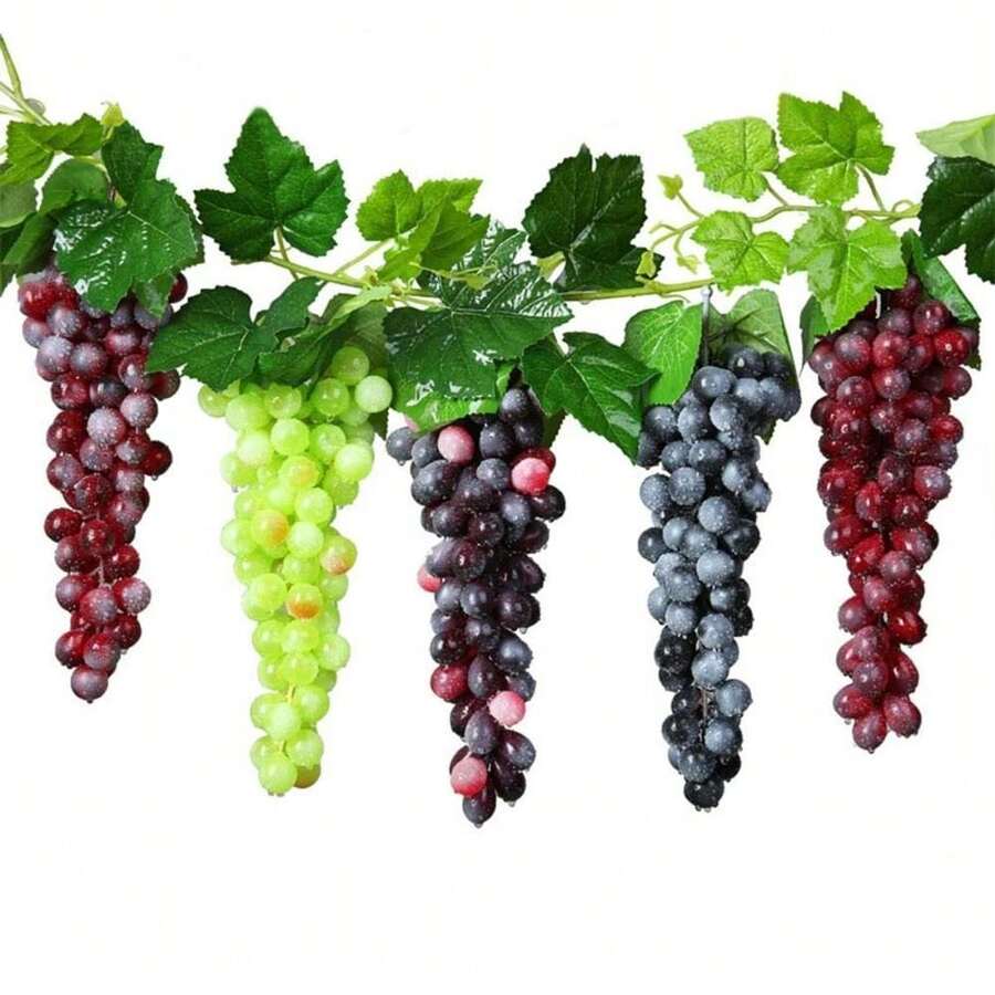 Artificial Fruit Grapes Plastic Fake Decorative Fruit Lifelike Home Wedding Party Garden Decor Mini Simulation Fruit,Fake Plants - Multicolor - View 1