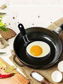 1-2个煎蛋圈，不锈钢煎蛋圈，圆形煎蛋圈，硅胶手柄煎蛋圈，煎早餐煎蛋圈，煎蛋圈不粘模具，非常适合生日、煎鸡蛋、煎饼 - 彩色 - 查看 3