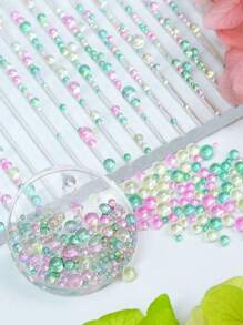 1 pièce de remplissage en résine époxy avec perles de verre aurore, mini perles à bulles de tailles mélangées pour le remplissage de moule en silicone, fournitures artisanales DIY, fournitures pour la fabrication de bijoux