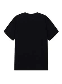 Men Rhinestone Skull Print Short Sleeve Round Neck T-Shirt