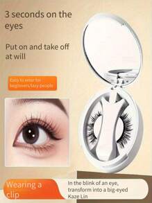 1 Paio Di Ciglia Finte Magnetiche Avanzate, Set Da 4 Pezzi, Nuova Versione Aggiornata Con molletta Per Ciglia Magnetiche Integrate E Applicatore. Riutilizzabili, Senza Bisogno Di Colla. Spesse, Soffici, Look Naturale. Ideali Per Viaggi, Lavoro, Appuntamenti