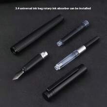 Luxury Metal Black Lacquer Fountain Pen Gift Box, Fine Nib Quality Pen Gift Set For Men, Women, Professional, Office Pen School Supplies, Back To School
