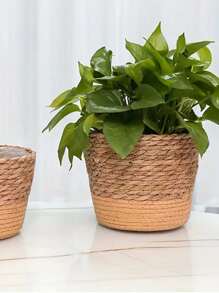 1pc Plant Pots For Indoor Plants, Seagrass Planters, Planter Basket Indoor, Flower Pots Cover, Plant Containers, Natural