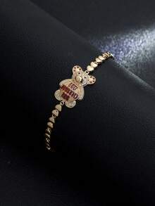 这款可爱的厚重心形泰迪熊手链，由铜和合成锆石制成，是送给女性的完美礼物，适合派对、生日礼物、馈赠亲友的饰品，还可以和闺蜜一起佩戴。 - 小熊手鍊 - 查看 5