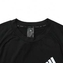 Adidas 2025 Men's GYM+ 3S T-Shirt Knitted Collarless Short TJW9729 - Black - View 3