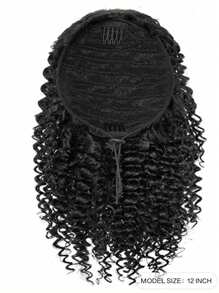 Fashion  Short Curly Ponytail, 12 Inch Natural Pull Rope, Two Clips, Synthetic African Female
