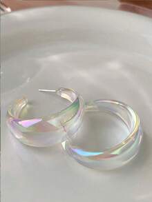 New Iridescent Transparent Acrylic Earrings, Suitable For Daily Wear - Color - View 3